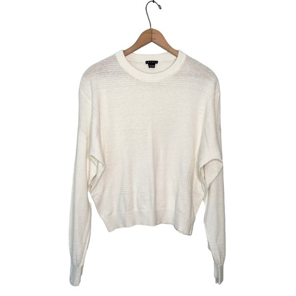 Theory Sweaters - Theory | White Linen Dolman Sleeves Sweater